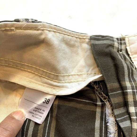 Old Navy Cargo Shorts Mens‎ 38 (39) Relaxed Madras Plaid Long Hiking Outdoor Y2K - Picture 6 of 12